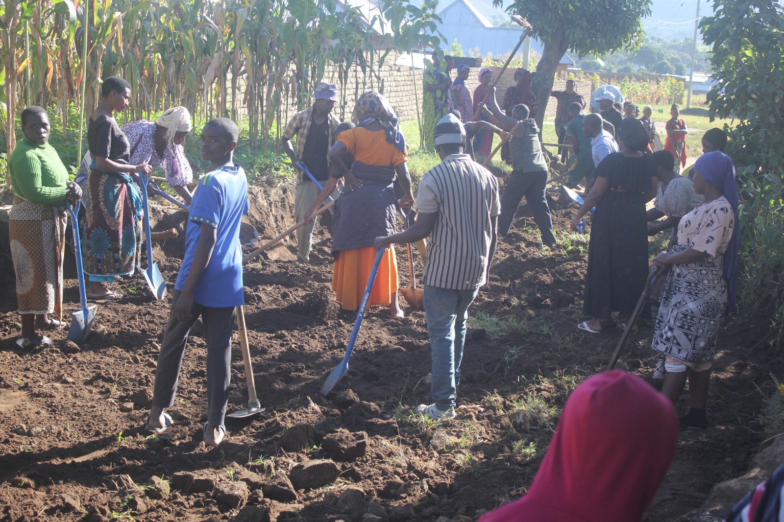 Residents of Nsalala in Mbalizi township, Mbeya Urban District, join hands yesterday in starting a village street on self-help basis. 